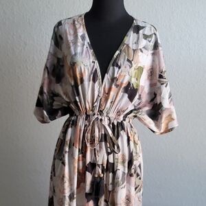 Floral Kimono Dress with Empire Waist In S/M